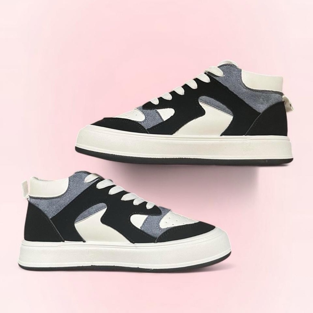 Blue and Black Colorblock Sneakers